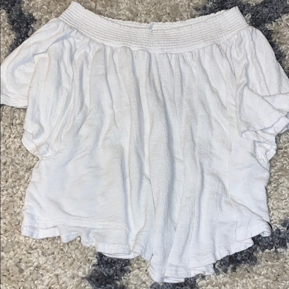 Off the shoulder white tee